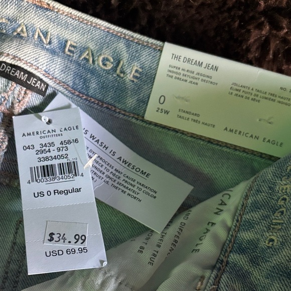 American Eagle Outfitters Ripped Light Gray Skinny Jeans - Picture 2 of 2